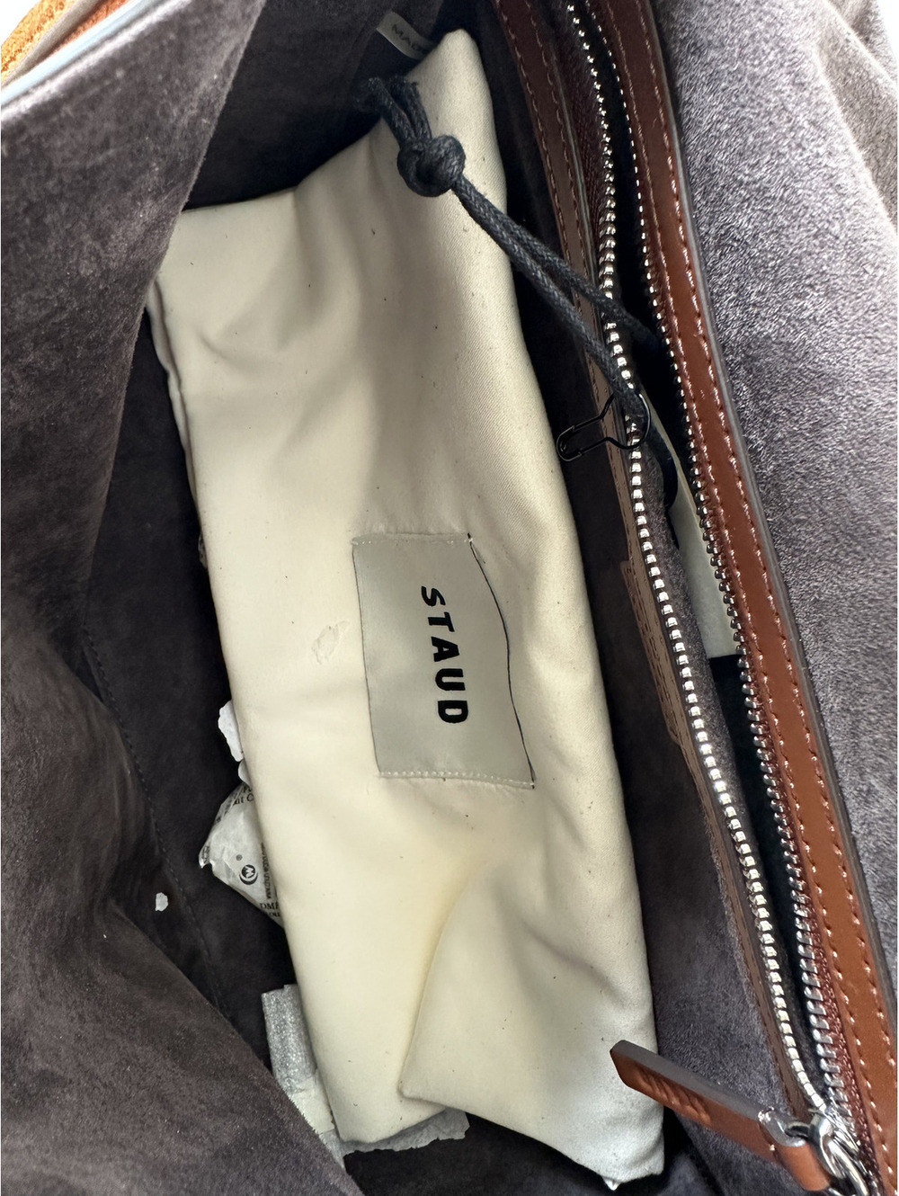 STAUD Harlow Medium Bag Tabac Suede - Picture 8 of 9